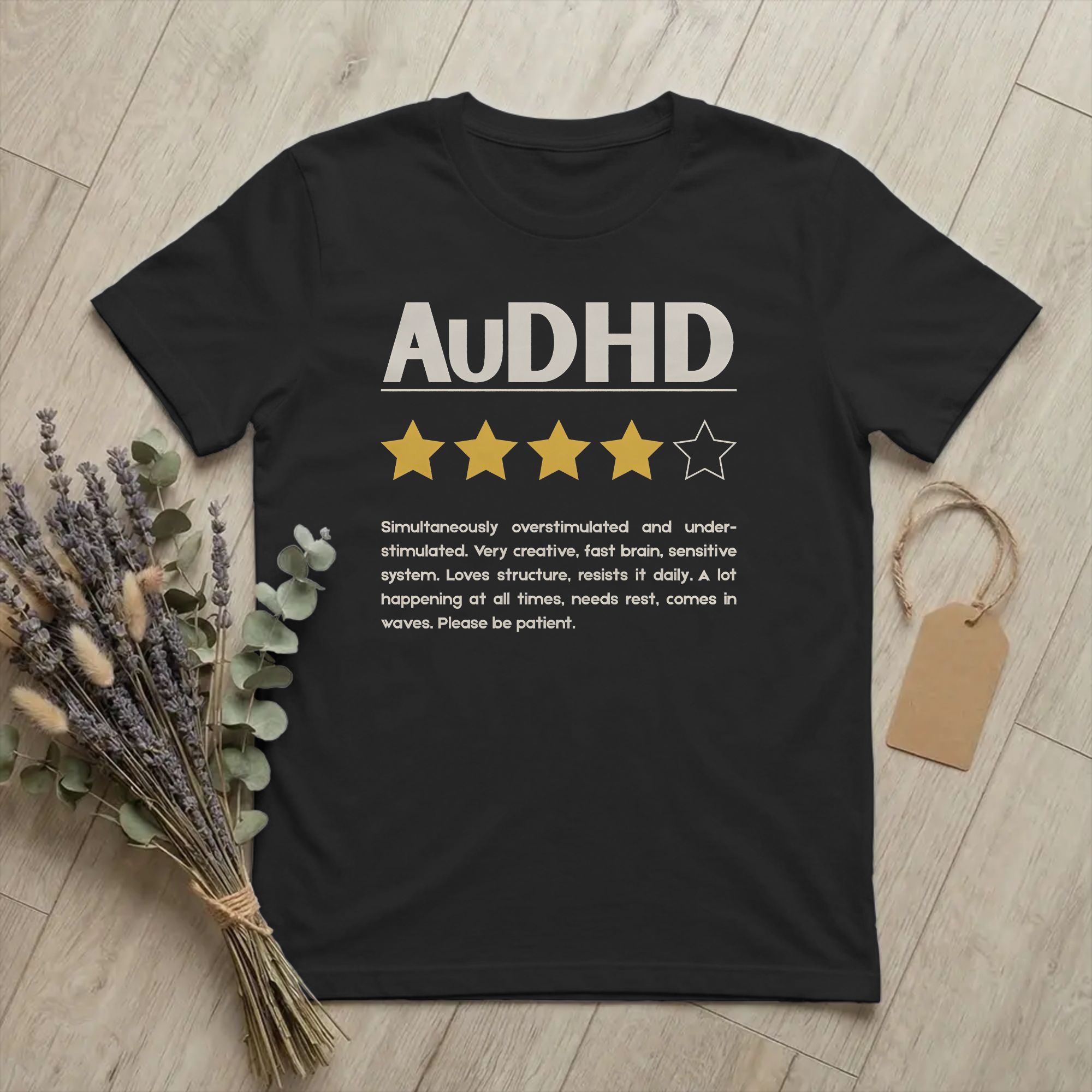 Summer Clothing Reviews - AuDHD Star Review メンタルヘルスTシャツ メンズ ユーモラス