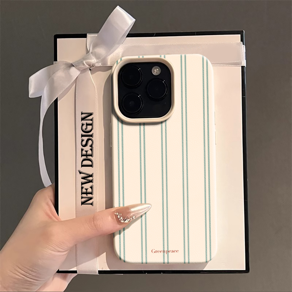 Summer Closet - ピンクのストライプ柄プリントの夏用スマホケース iPhone 16 15 14 13