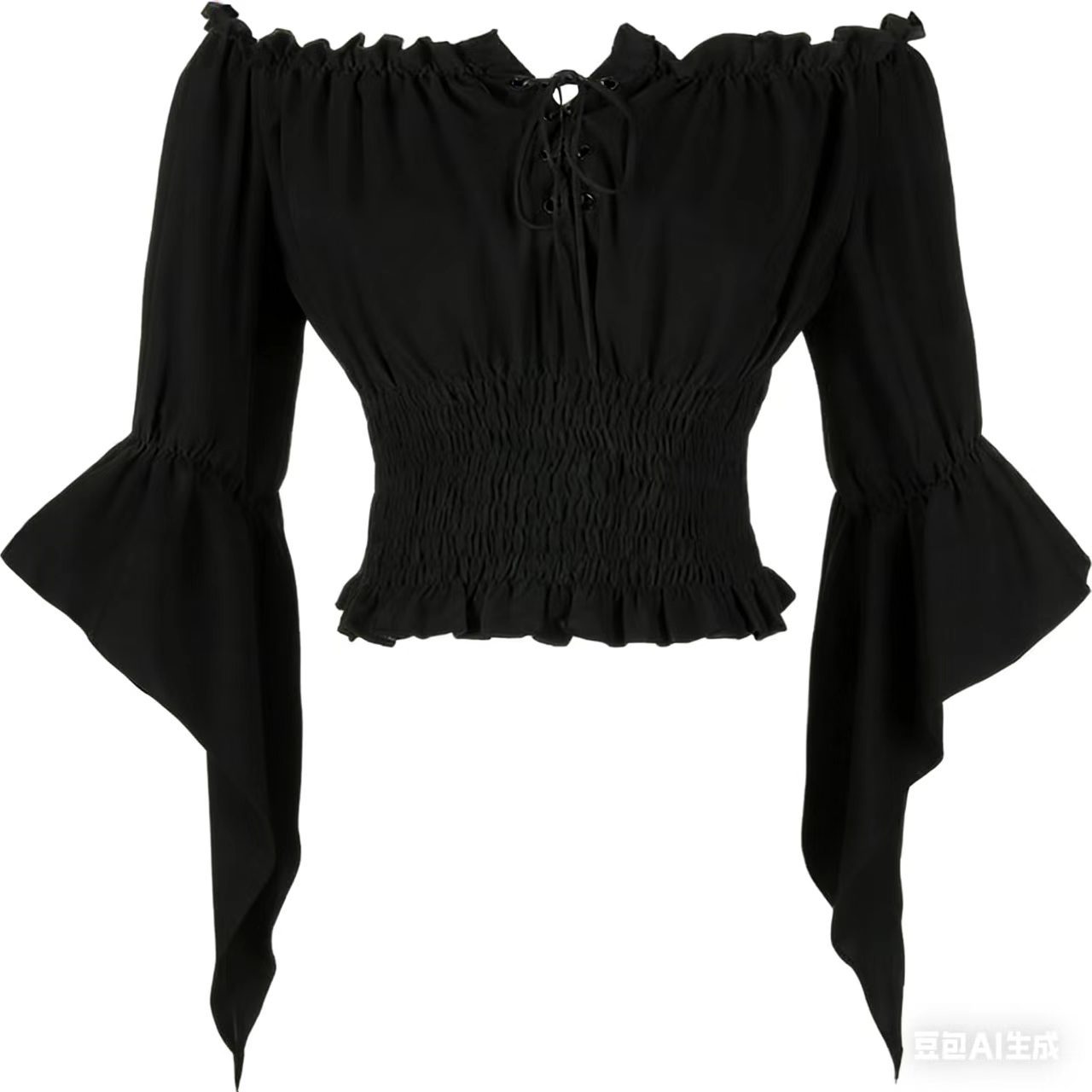 Off Shoulder Blouse - ルネサンス中世貴族風衣装女性ヴィンテージブラウスレトロスチームパンクコルセットトップビクトリア朝オフショルダーシャツ服
