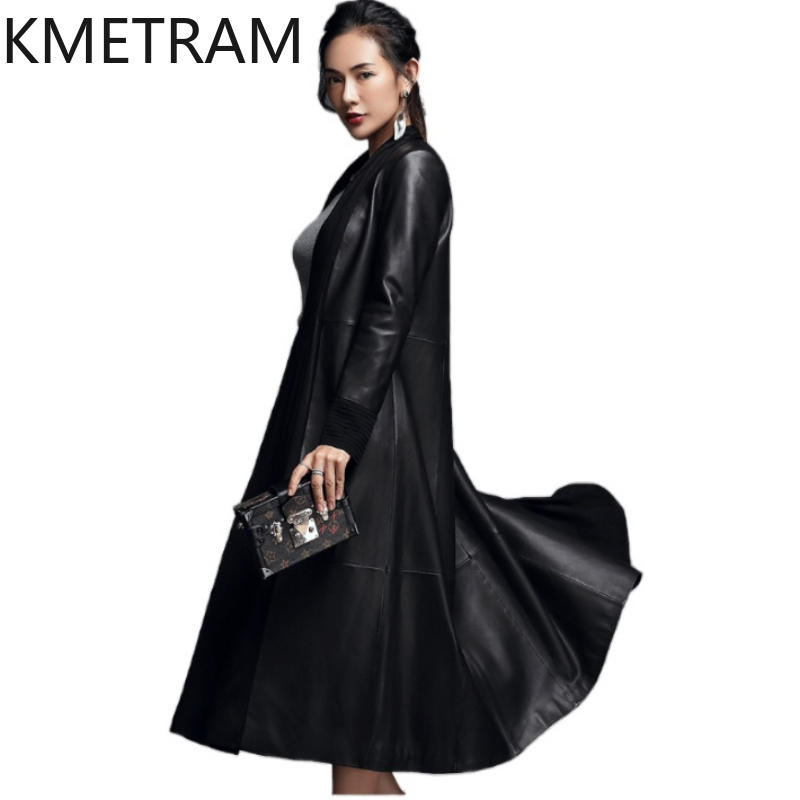 Quality Summer Clothing For Women - 本革ジャケット女性リアルシープスキン黒ロングジャケット高品質レザートレンチコート春の女性服 2025 가죽자켓