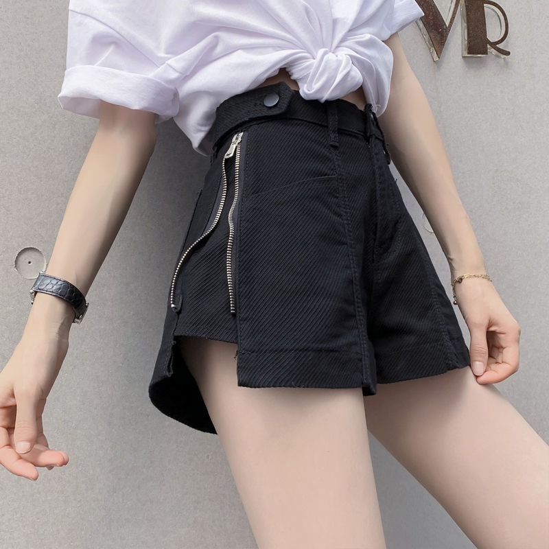 Summer Clothing Design - ジーンズショートパンツ レディース ストレート デニム ショートパンツ サイドジッパー