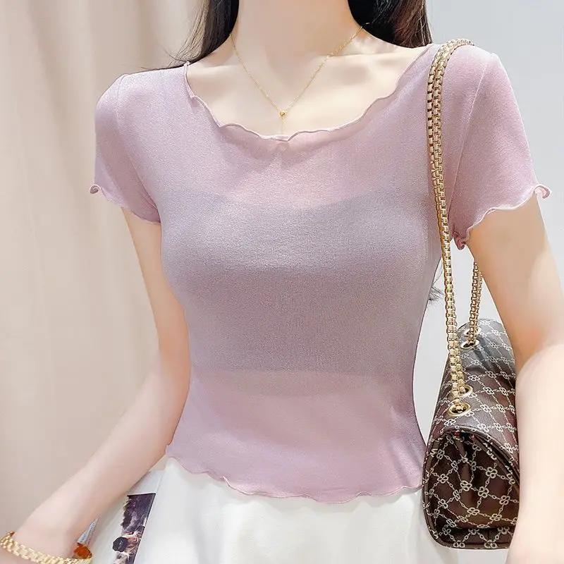 Summer Clothing Reviews - 半袖レディース Tシャツ レース女性トップス 韓国風 エモ レビュー服