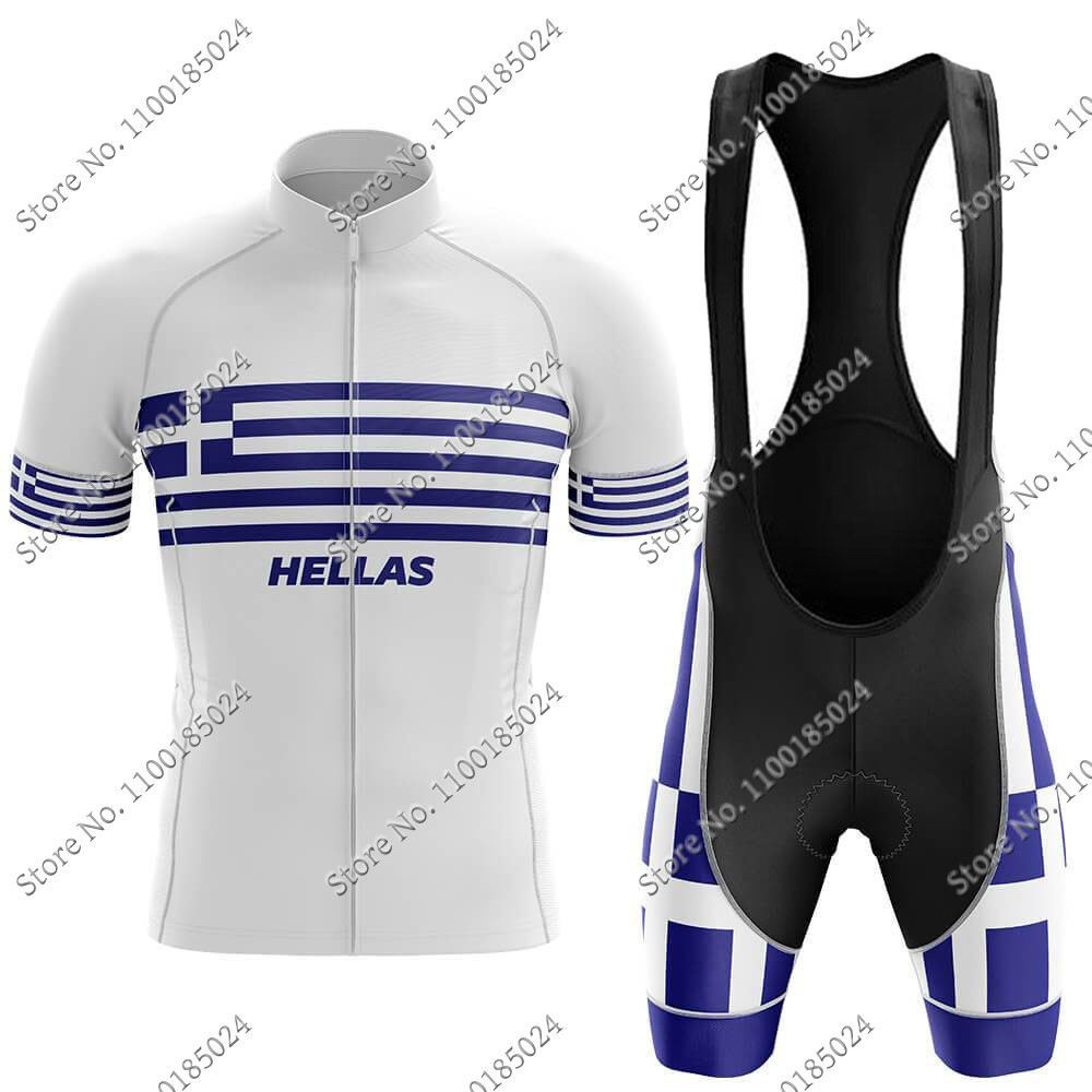 Summer Clothing For Greece - ヘラス代表チームジャージセットギリシャサイクリングウェアロードバイクシャツスーツ自転車ビブショーツmtb着用マイヨキュロット