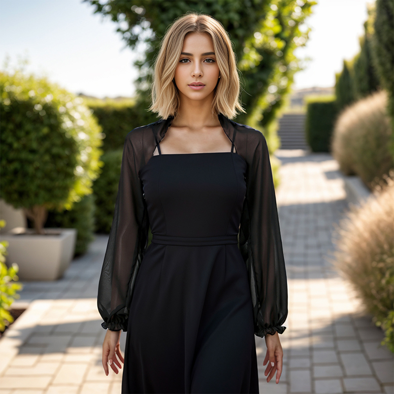 Off Shoulder Blouse - ソリッドカラーシフォンショール夏空調シャツ日焼け止めビーチタオルショルダースリーブケープ150*48センチメートル