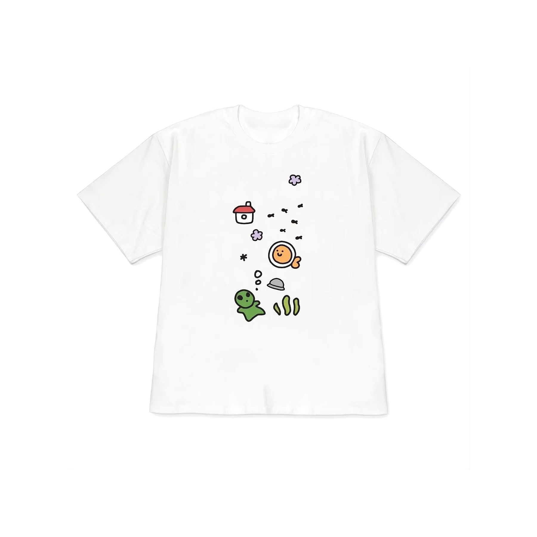 Summer Clothing Reviews - 韓国風手描きスタイルTシャツ かわいいレディースホームウェア Y2k ラウンドネックセールTシャツ 女性用衣料品 多くの韓国レビュー付き