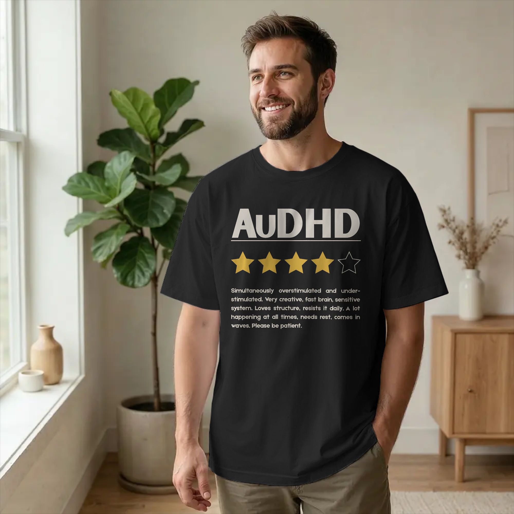 AuDHD Star Review メンタルヘルスTシャツ  - Summer Clothing Reviews のレビューと価格