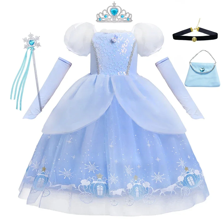 シンデレラプリンセスコスプレドレス女の子子供ボールガウンスパ - Summer Clothing For Kids Girls のレビューと価格
