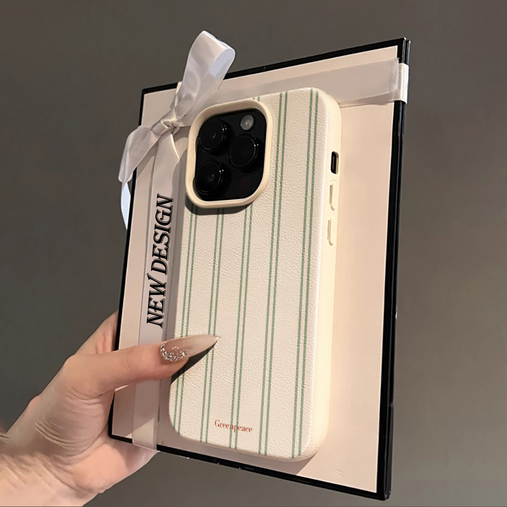 ピンクのストライプ柄プリントの夏用スマホケース iPhone - Summer Closet のレビューと価格