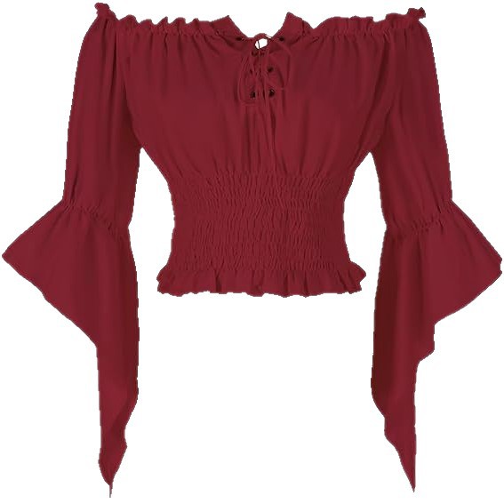 ルネサンス中世貴族風衣装女性ヴィンテージブラウスレトロスチー - Off Shoulder Blouse のレビューと価格