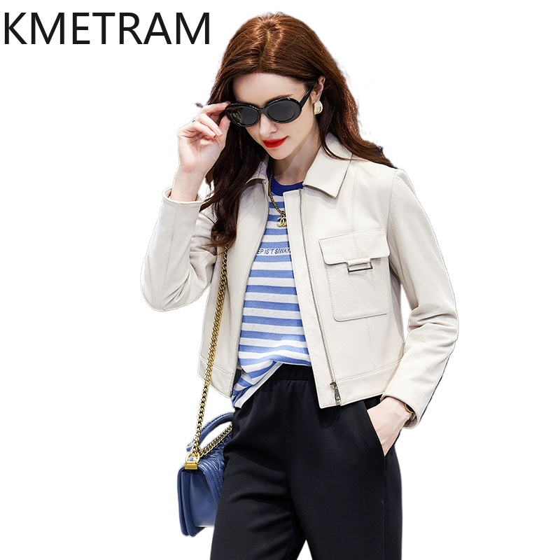 本革ジャケット女性本物のシープスキンショートジャケット高品質 - Quality Summer Clothing For Women のレビューと価格