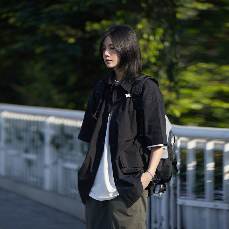 男性と女性のための半袖トップ,ボタン付きの白いシャツ,日本の - Summer Clothing Essentials Women のレビューと価格