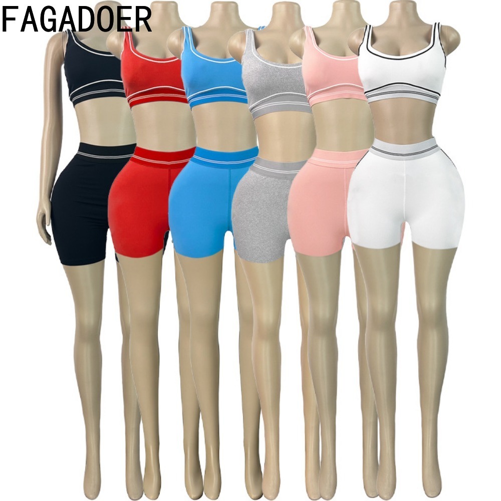 FAGADOER ファッションパッチワーク品質スポーティセッ - Quality Summer Clothing For Women のレビューと価格
