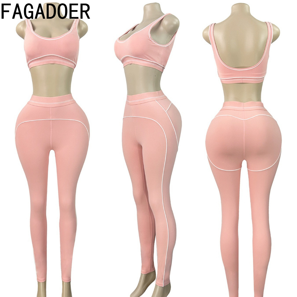 FAGADOER ファッションパッチワーク品質スポーティセッ - Quality Summer Clothing For Women のレビューと価格