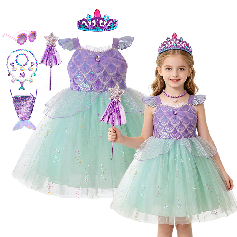 キッズガールズ マーメイドプリンセス ファンシーコスチューム - Summer Clothing For Kids Girls のレビューと価格