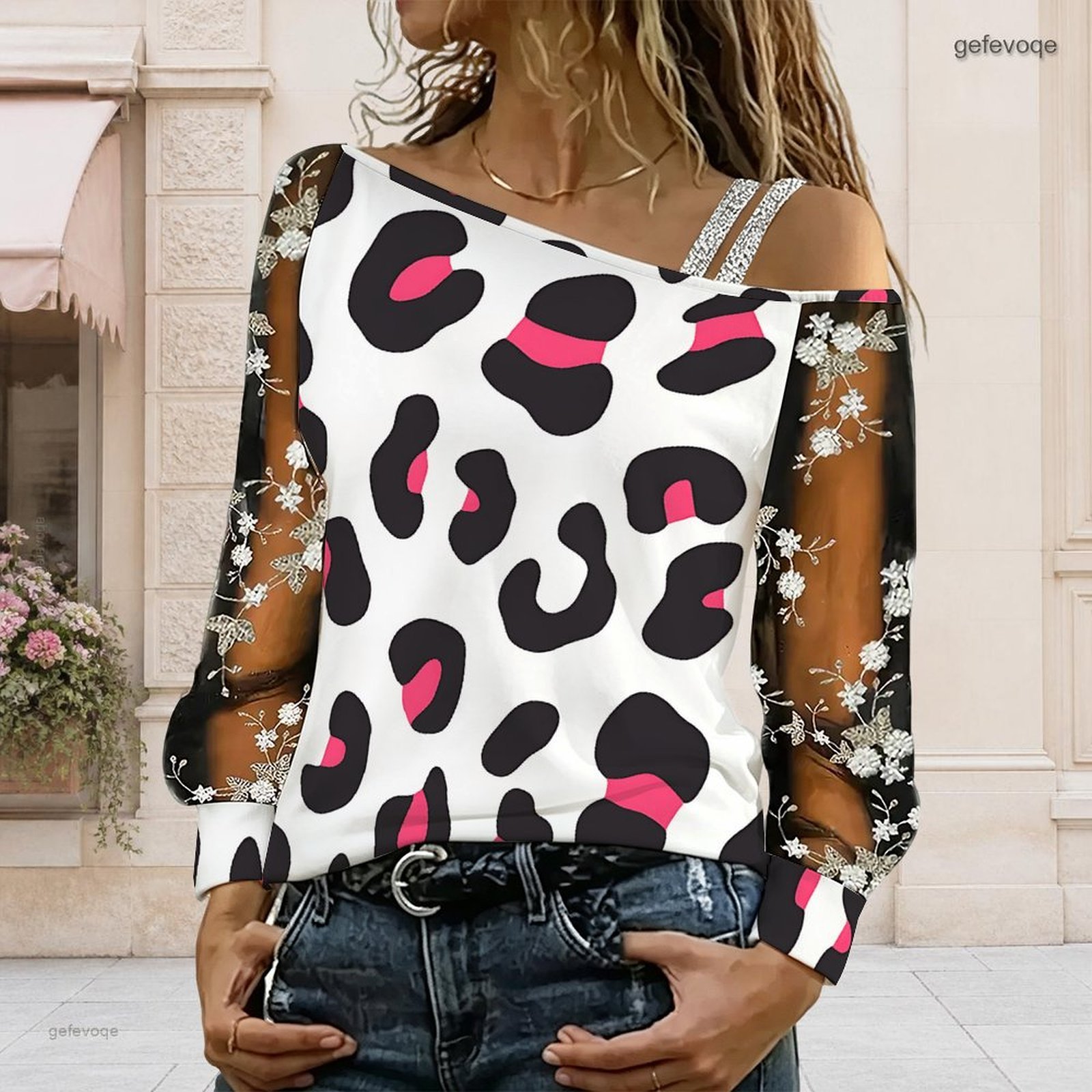 女性用オフショルダーブラウス、アシンメトリーなワンショルダー - Off Shoulder Blouse のレビューと価格