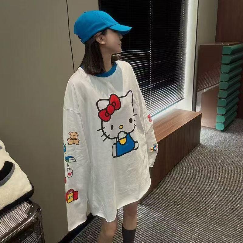長袖ハローキティ夏の新スタイル漫画かわいいプリント Tシャツ - Summer Clothing のレビューと価格