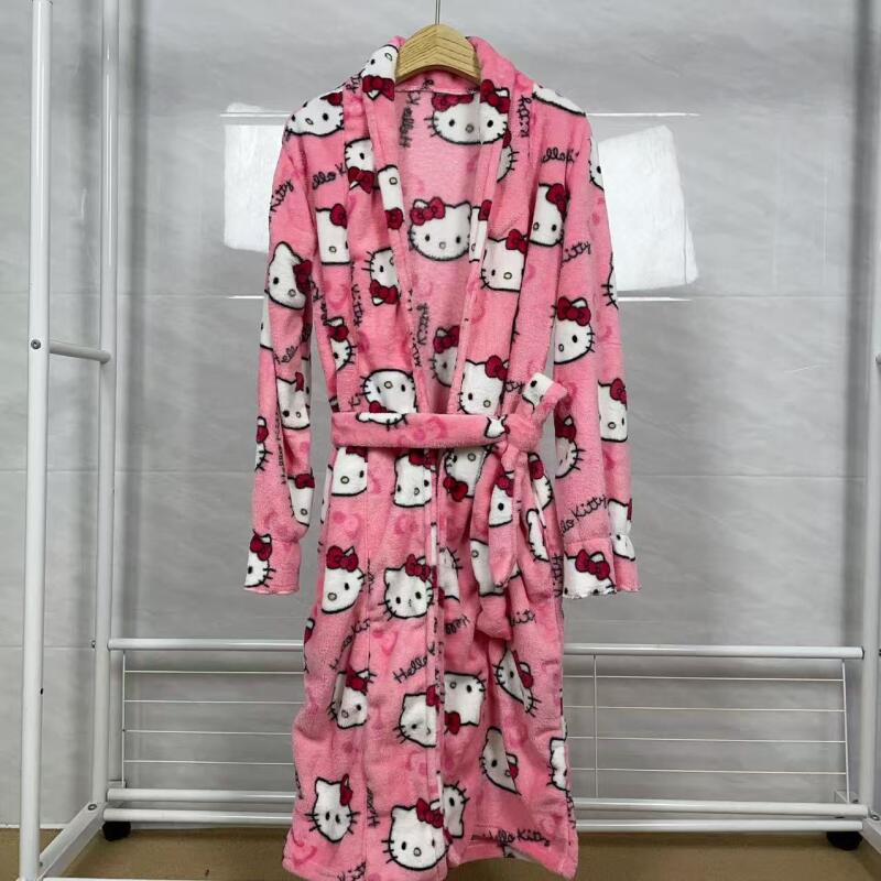 ナイトガウン ハローキティ 新しい秋冬暖かいミッドレングスバ - Summer Clothing のレビューと価格