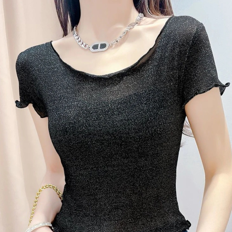 半袖レディース Tシャツ レース女性トップス 韓国風 エモ  - Summer Clothing Reviews のレビューと価格