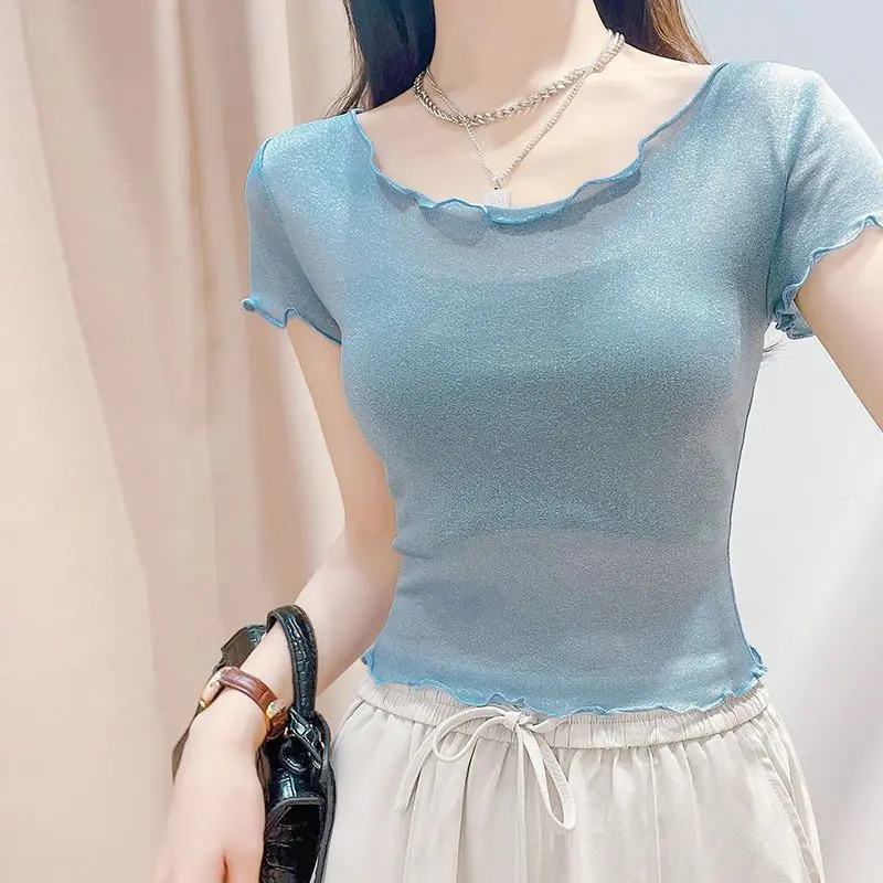 半袖レディース Tシャツ レース女性トップス 韓国風 エモ  - Summer Clothing Reviews のレビューと価格