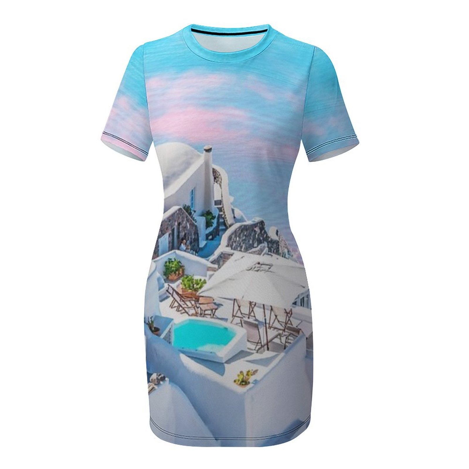 ギリシャの夢 # デジタルアート # 旅行用半袖ワンピース  - Summer Clothing For Greece のレビューと価格