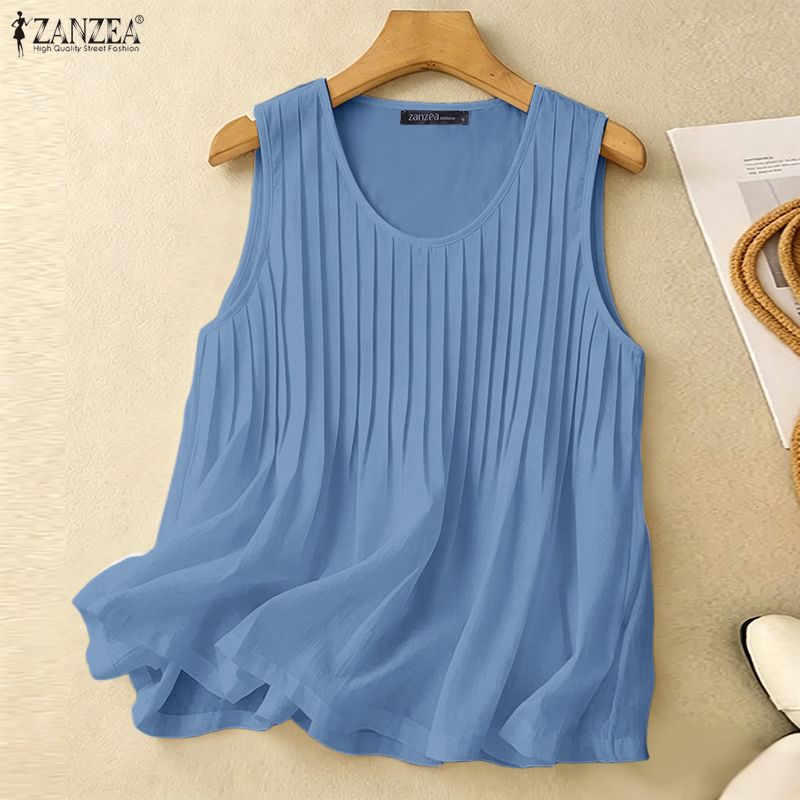 ZANZEA 女性夏ピンタックタンクトッププラスサイズカジュ - Summer Clothing Plus Size のレビューと価格