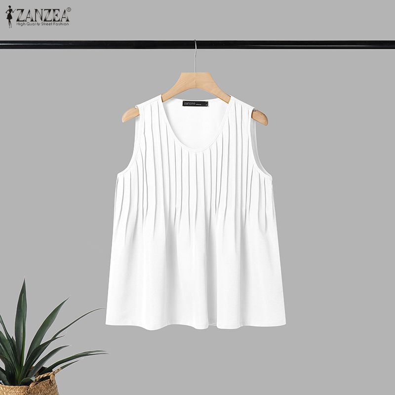 ZANZEA 女性夏ピンタックタンクトッププラスサイズカジュ - Summer Clothing Plus Size のレビューと価格