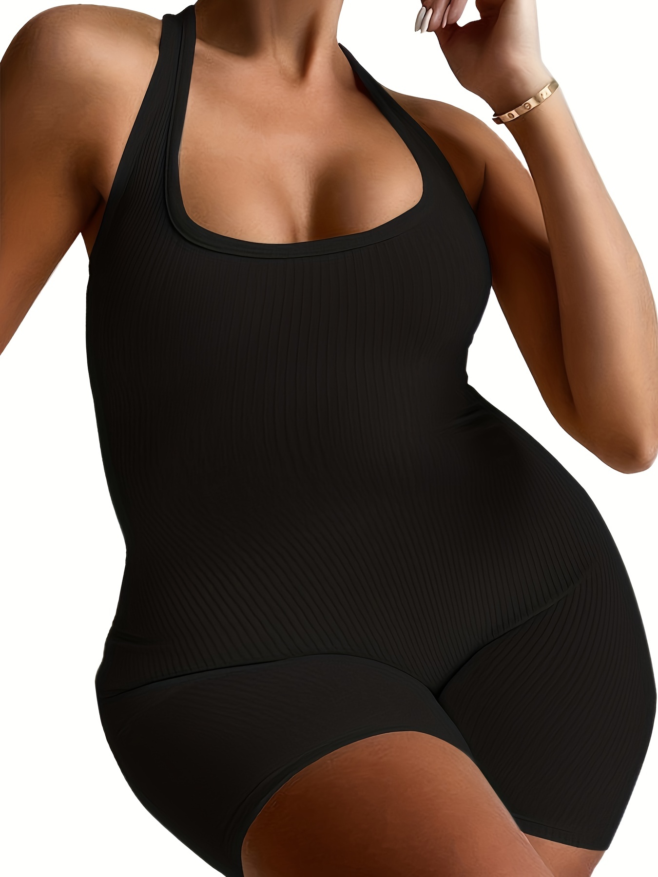 女性用ホルタースポーツジャンプスーツ,単色,セクシー,裸の背 - Summer Clothing Plus Size のレビューと価格