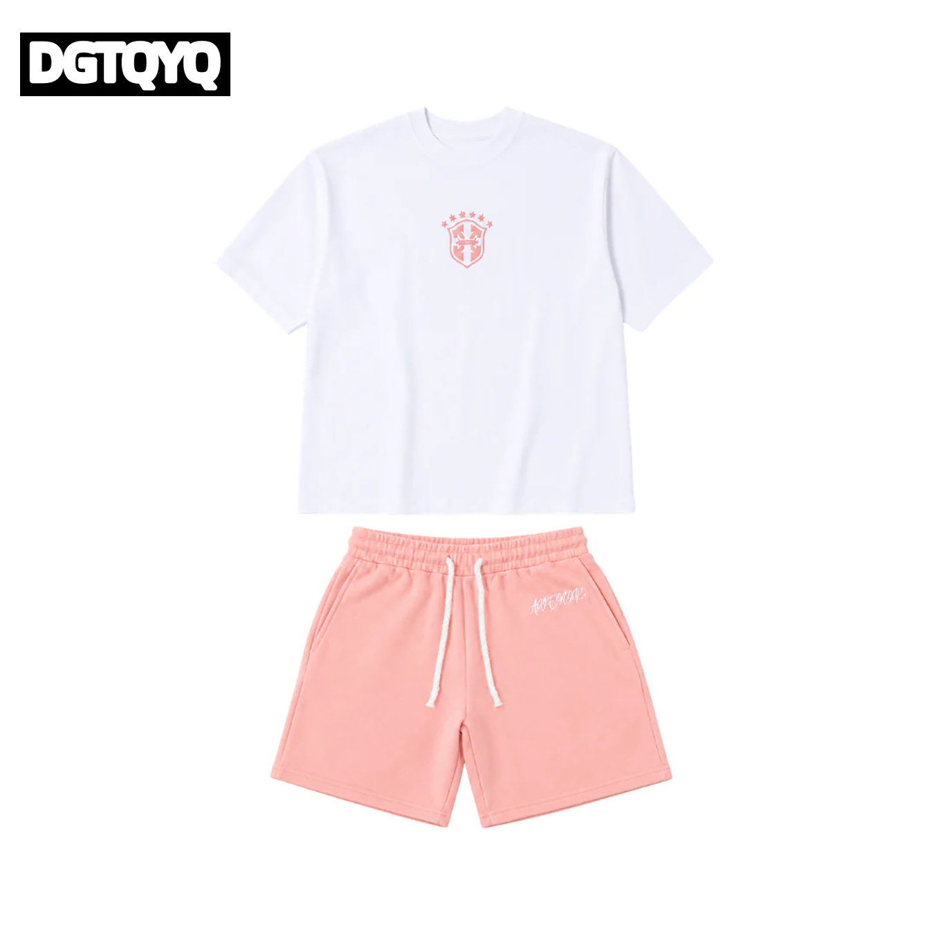 メンズサマー新作ピンク刺繍入りカジュアルショーツストレートル - Summer Clothing For Women のレビューと価格