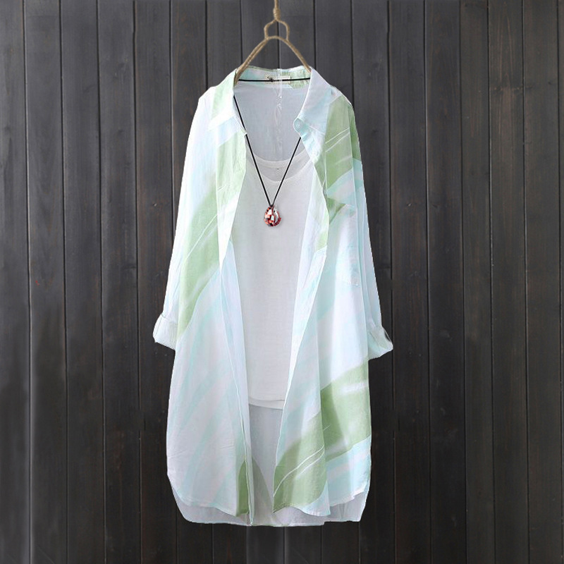 シフォンシャツ女性の夏用ミッドレングストップスプリント保護服 - Summer Clothing Design のレビューと価格