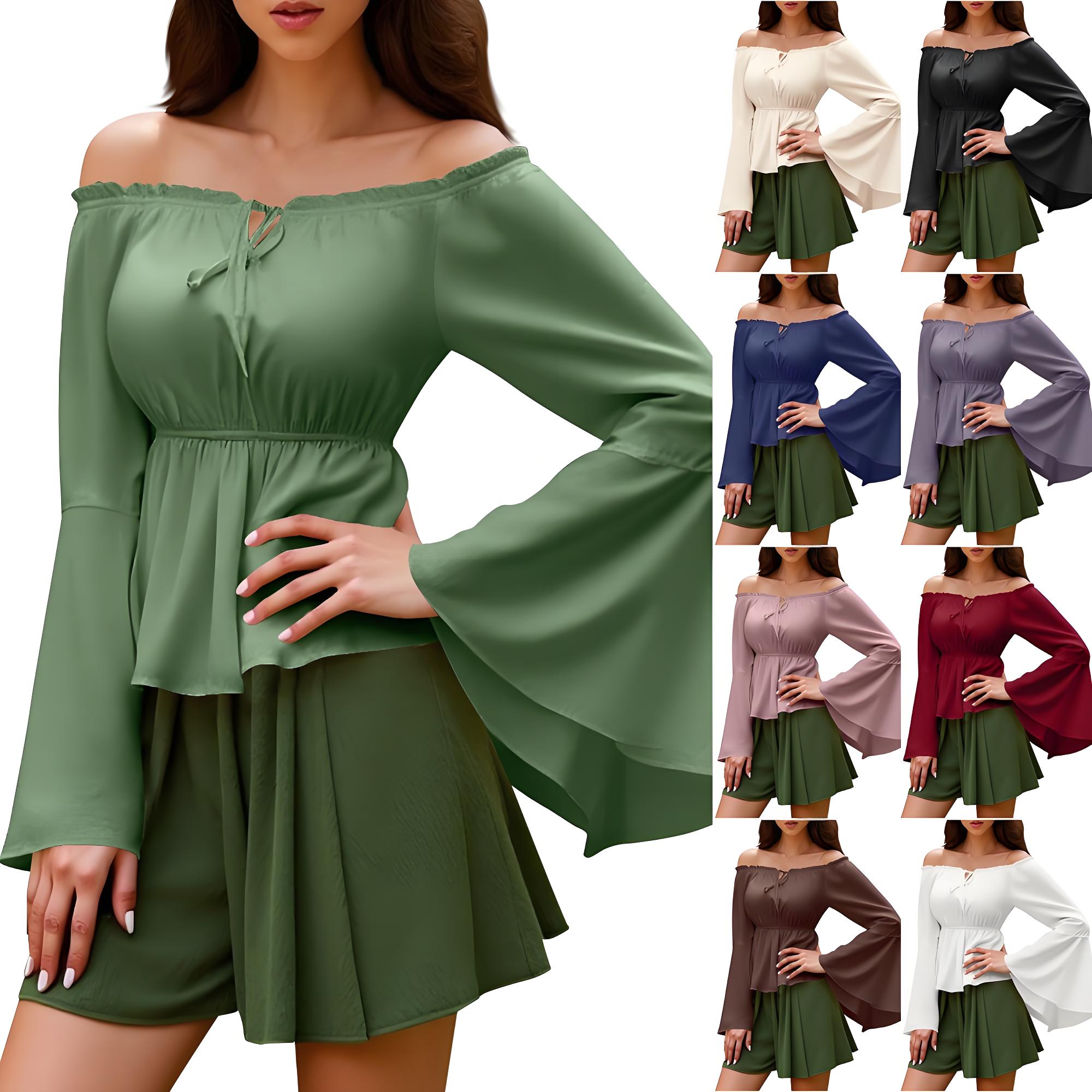 Renaissance Blouse Peasant Wom - Off Shoulder Blouse のレビューと価格