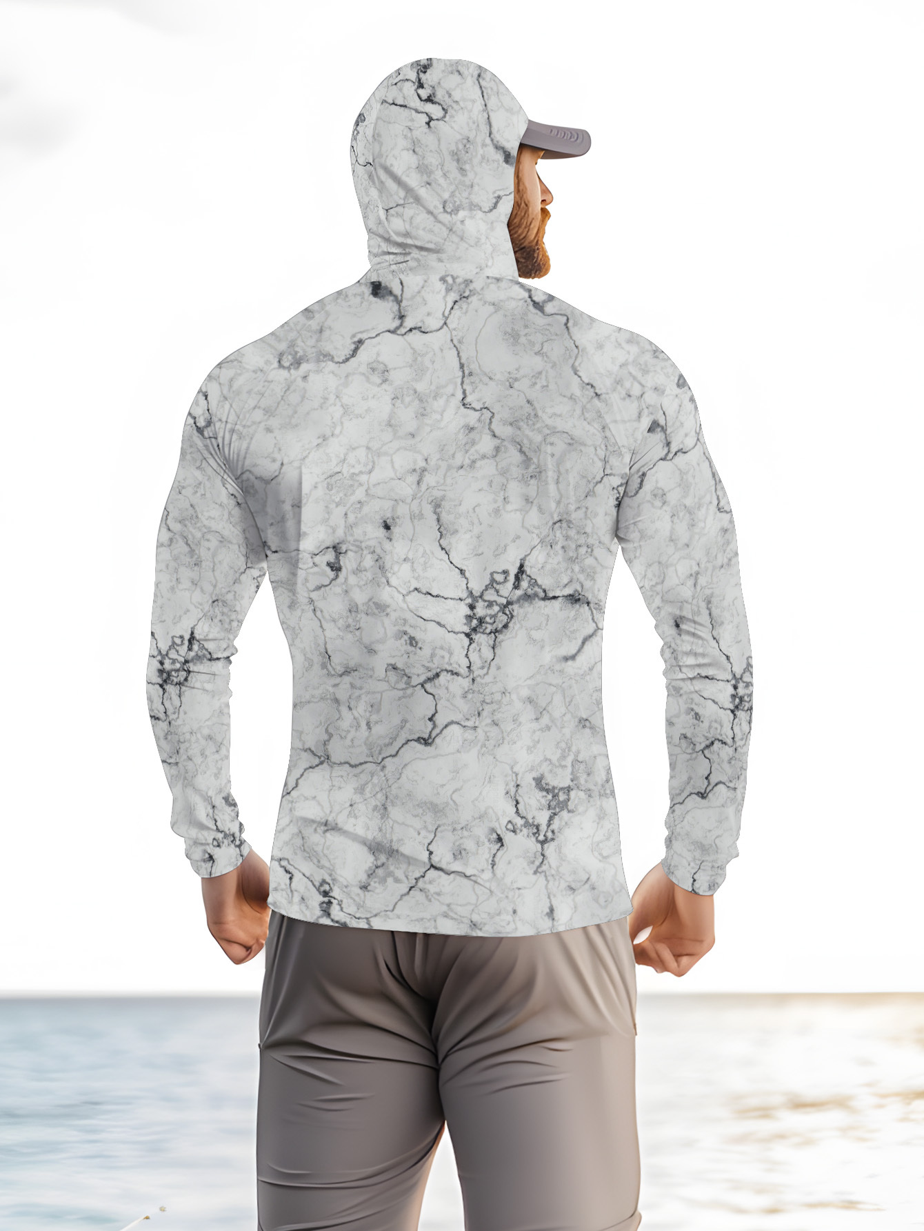 メンズフード付きフィッシングシャツ 長袖 フィッシングウェア - Summer Knit Clothing のレビューと価格