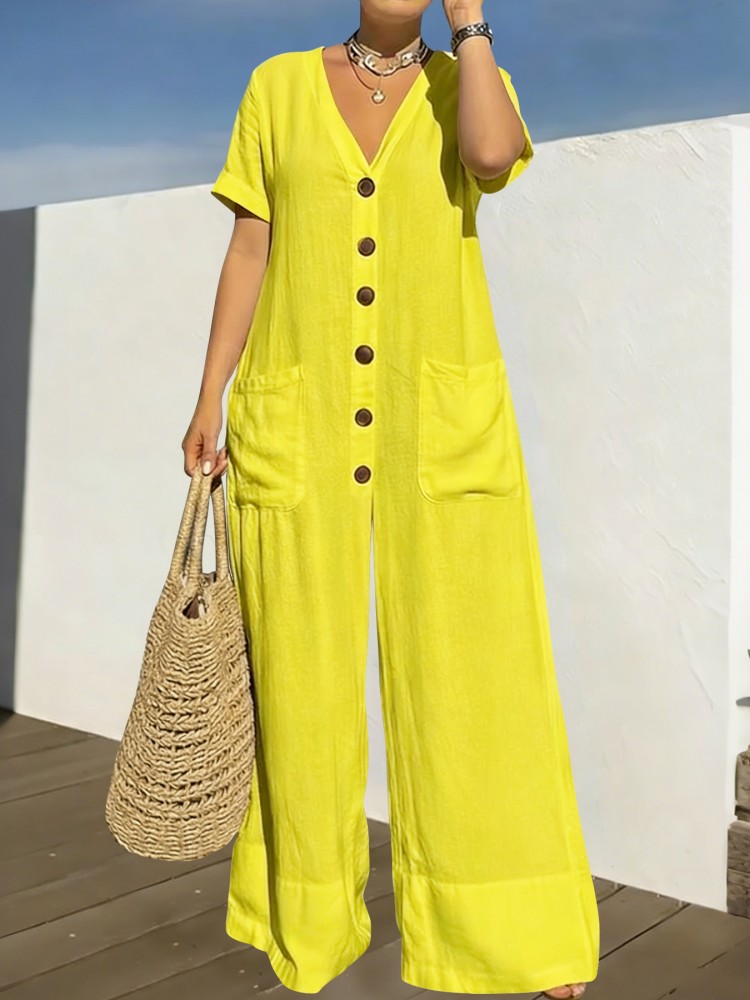 プラスサイズ女性服ジャンプスーツ夏服ブルーアーバンレジャーボ - Summer Clothing Plus Size のレビューと価格
