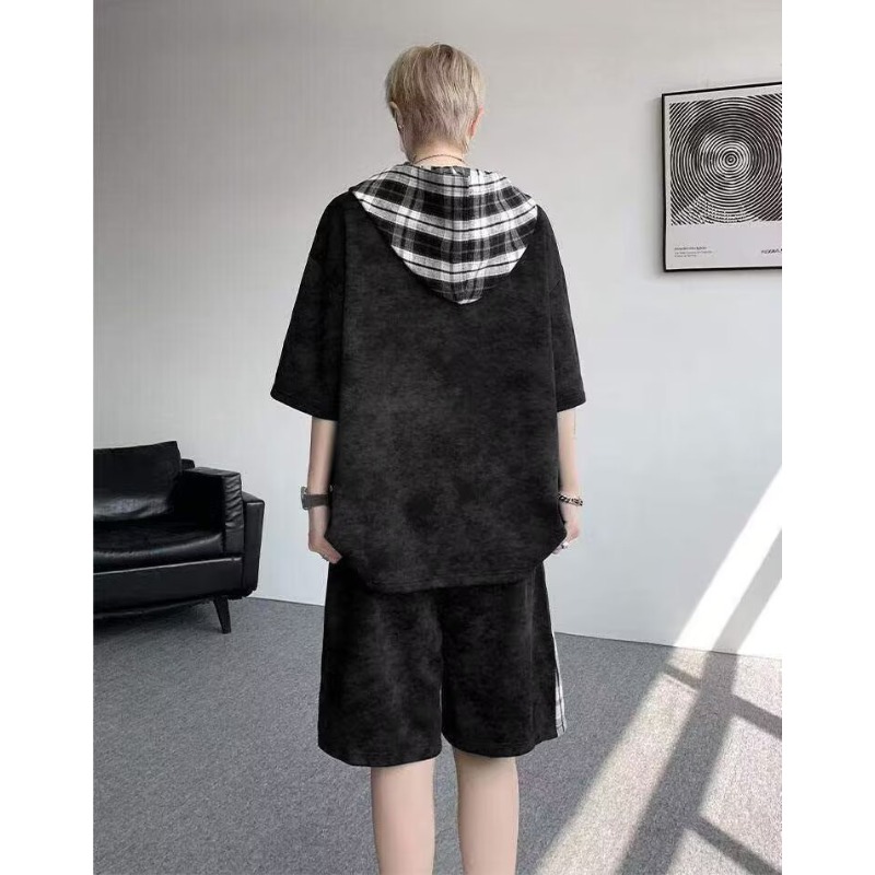 M-8XL プラスサイズ紳士服半袖フード付き T シャツ + - Summer Clothing Plus Size のレビューと価格