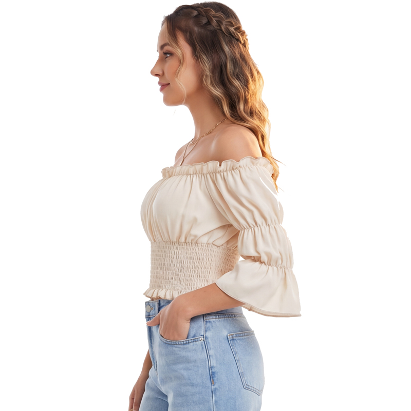 ルネッサンスブラウス女性トップス半袖オフショルダートップ海賊 - Off Shoulder Blouse のレビューと価格