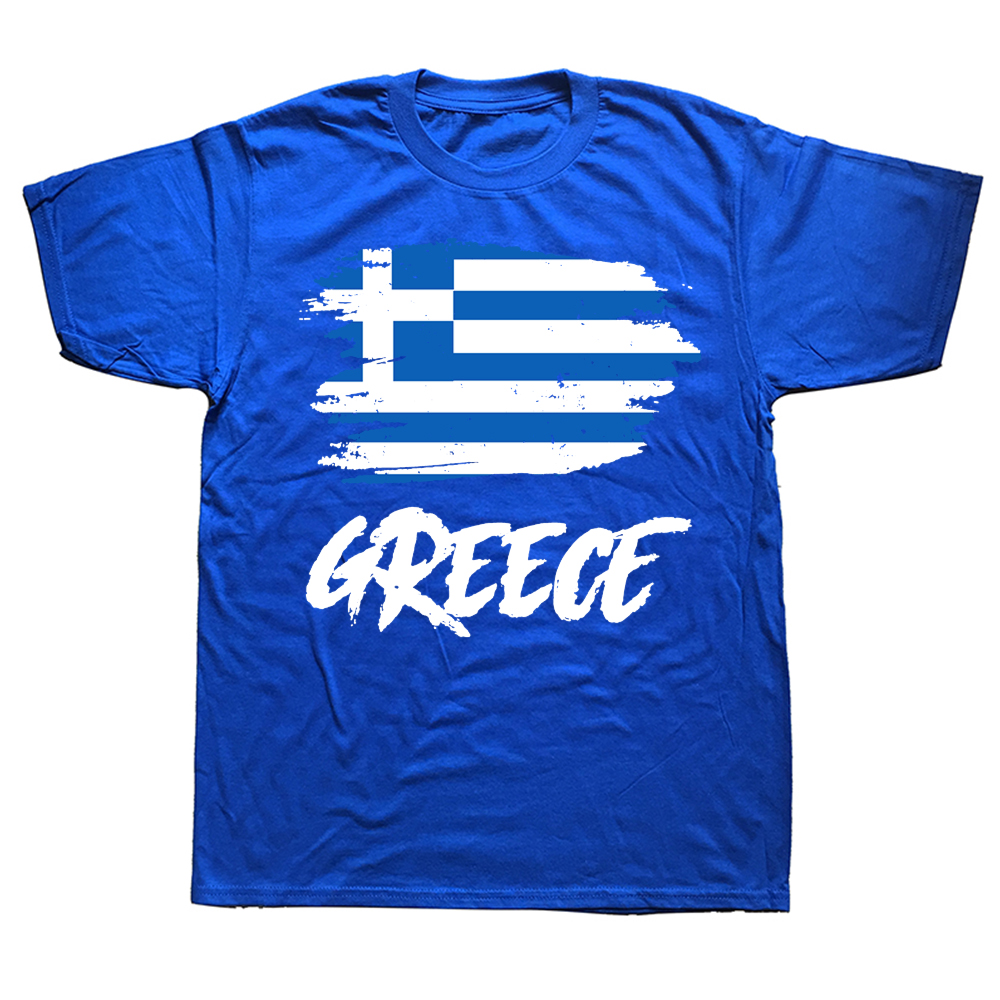 面白いギリシャ国旗ギリシャ Tシャツ夏グラフィック綿ストリー - Summer Clothing For Greece のレビューと価格